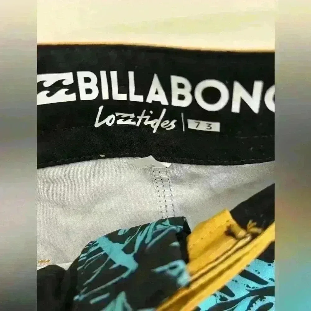 Billabong Lo Tide Tropical Board Shorts Men's Swim Suit Trunks Pockets NWOT 34